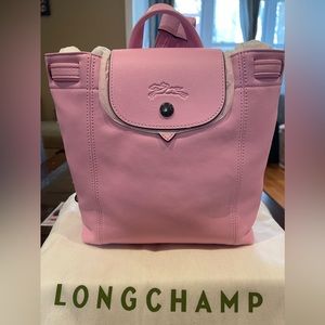 Longchamp Le Pliage Cuir Leather XS Backpack Pink
